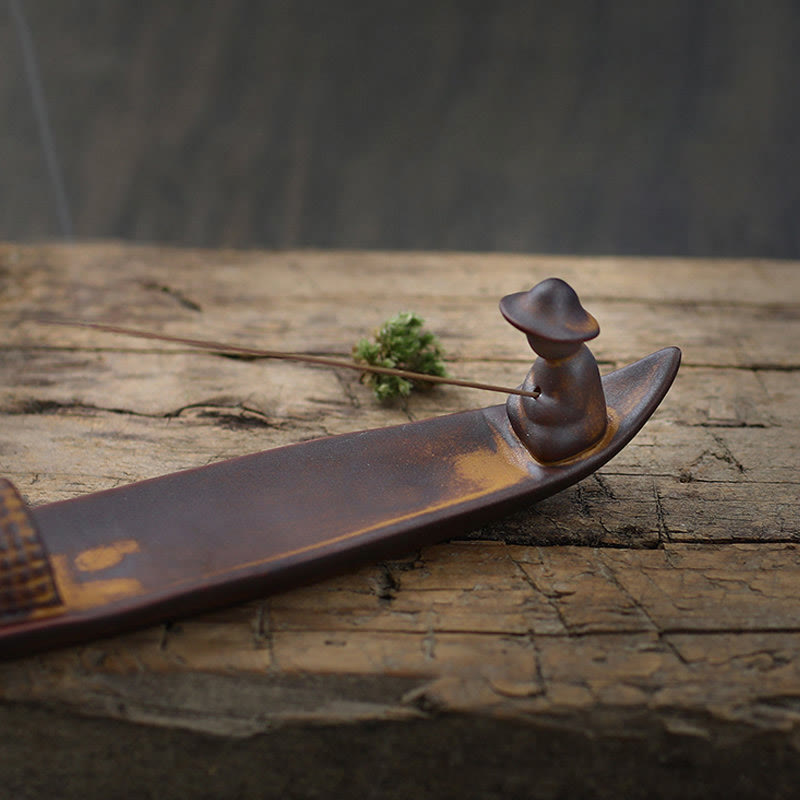 A Lonely Fisherman Ceramic Healing Incense Burner