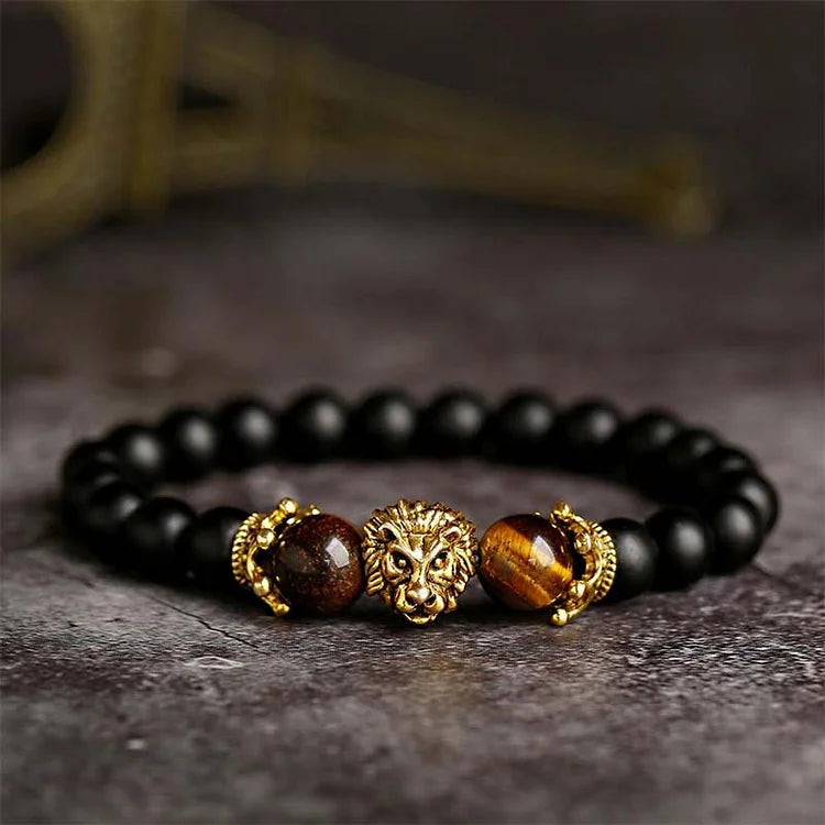 Crystal Stone Lion Symbol Bracelet