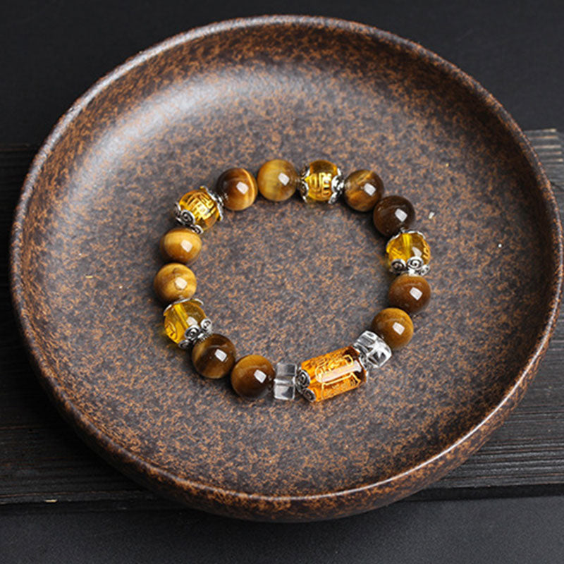 Tiger Eye Bead Fortune Prosperity & Wealth Bracelet