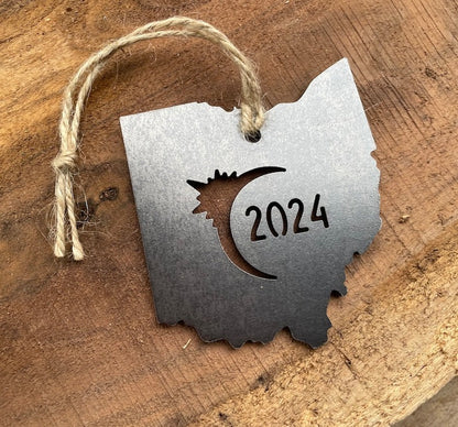 Eclipse Totality 2024 Commemorative Metal Ornament