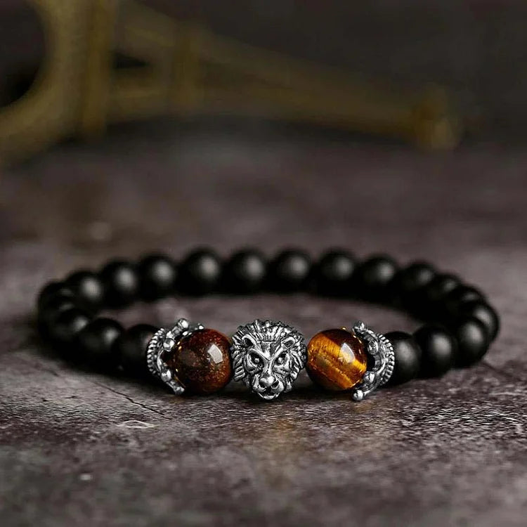 Crystal Stone Lion Symbol Bracelet