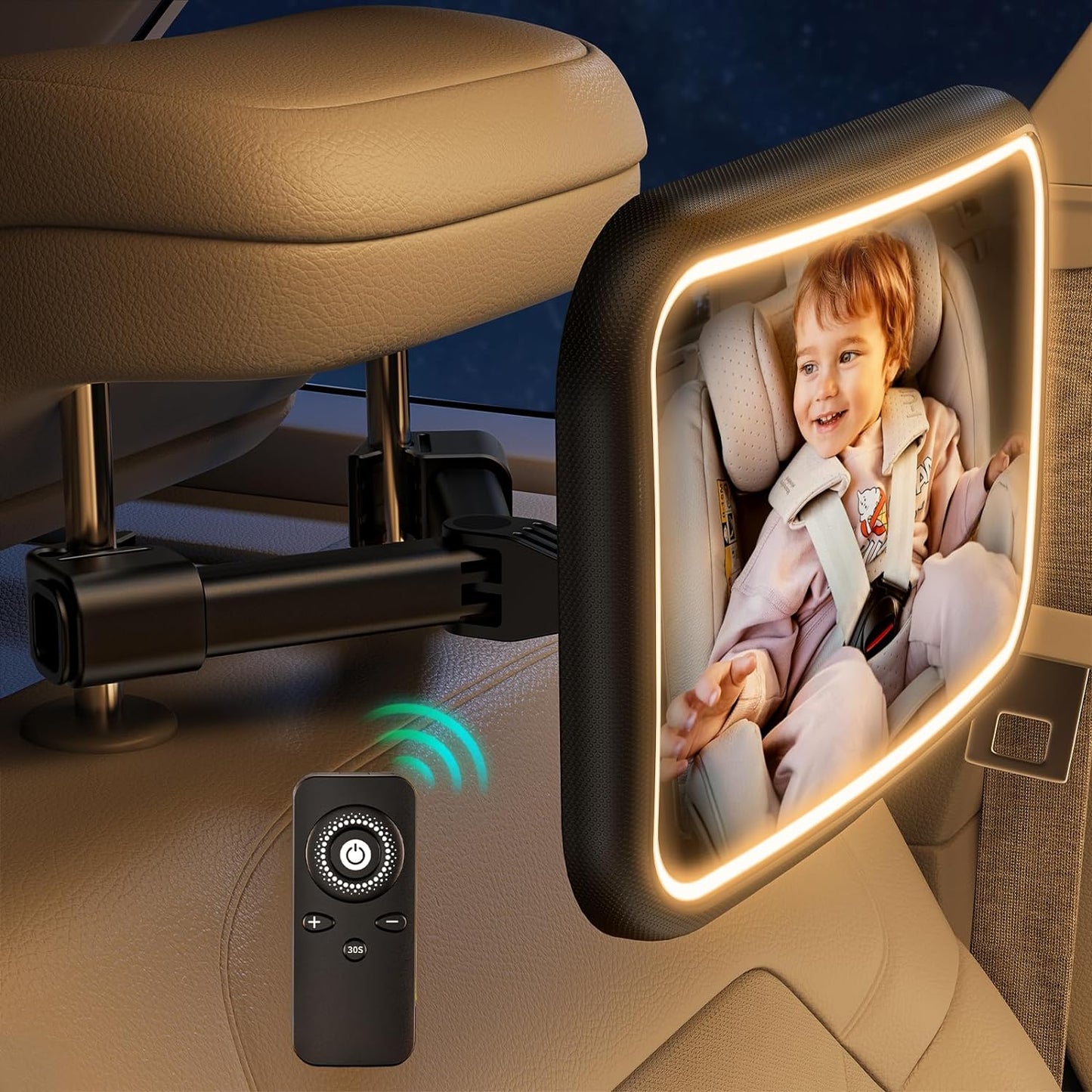 Baby Car Mirror With Light