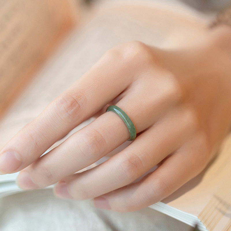 Natural Jade Prosperity Abundance Ring