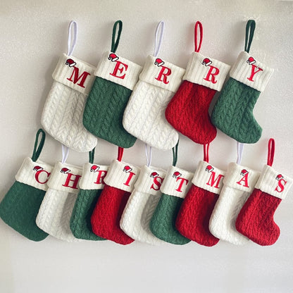 Christmas Letter Knit Stocking