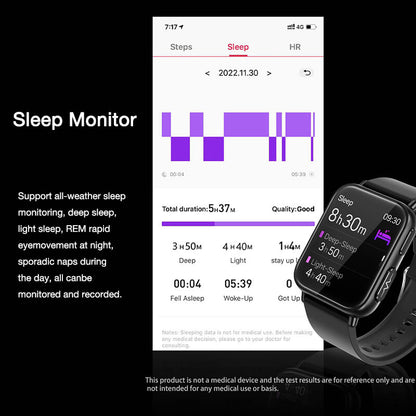 Zeronicks Smart Watch New ECG Blood Sugar Heart Rate Blood Pressure Sleep Monitoring Weather News Sports