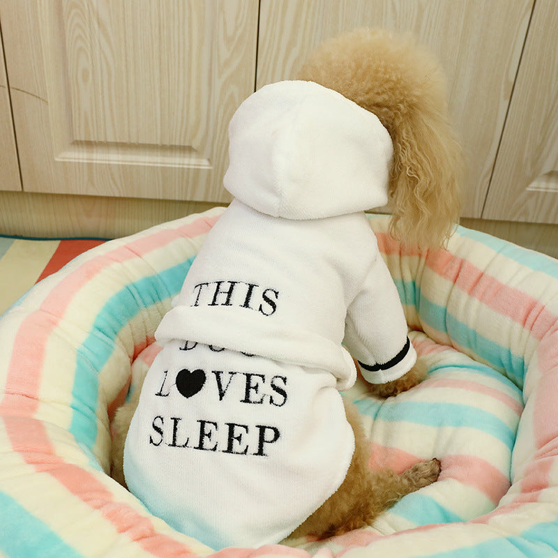 Pet clothes pajamas dog bathrobe