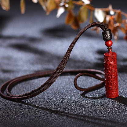 Tibetan Buddhist Cinnabar Mantra Spirituality Concentration String Necklace