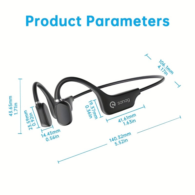 Sanag A5X True Bone Conduction Earphone Open Ear Wireless Sport Headphones Headset 3D Stereo Sound