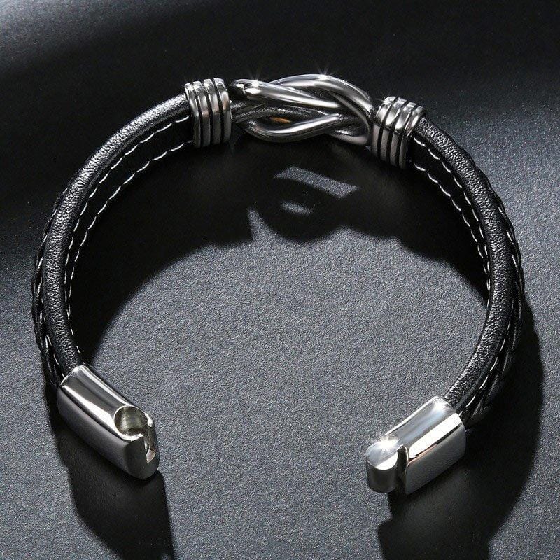 Forever Linked Together Braided Leather Bracelet | To My SON / GRANDSON