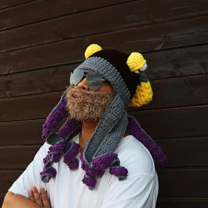 Warm Winter Knitted Octopus Hat