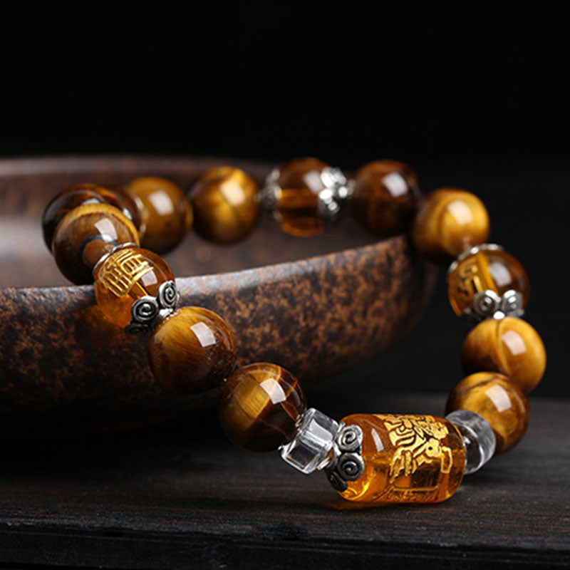 Tiger Eye Bead Fortune Prosperity & Wealth Bracelet