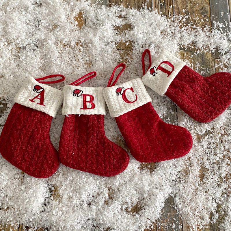 Christmas Letter Knit Stocking