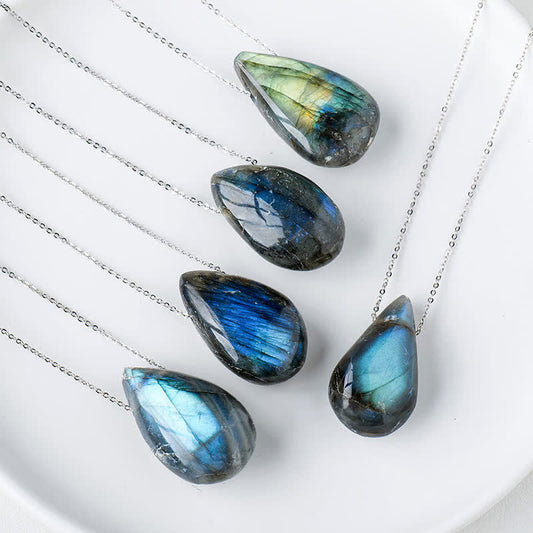 Labradorite Water Drop Healing Necklace