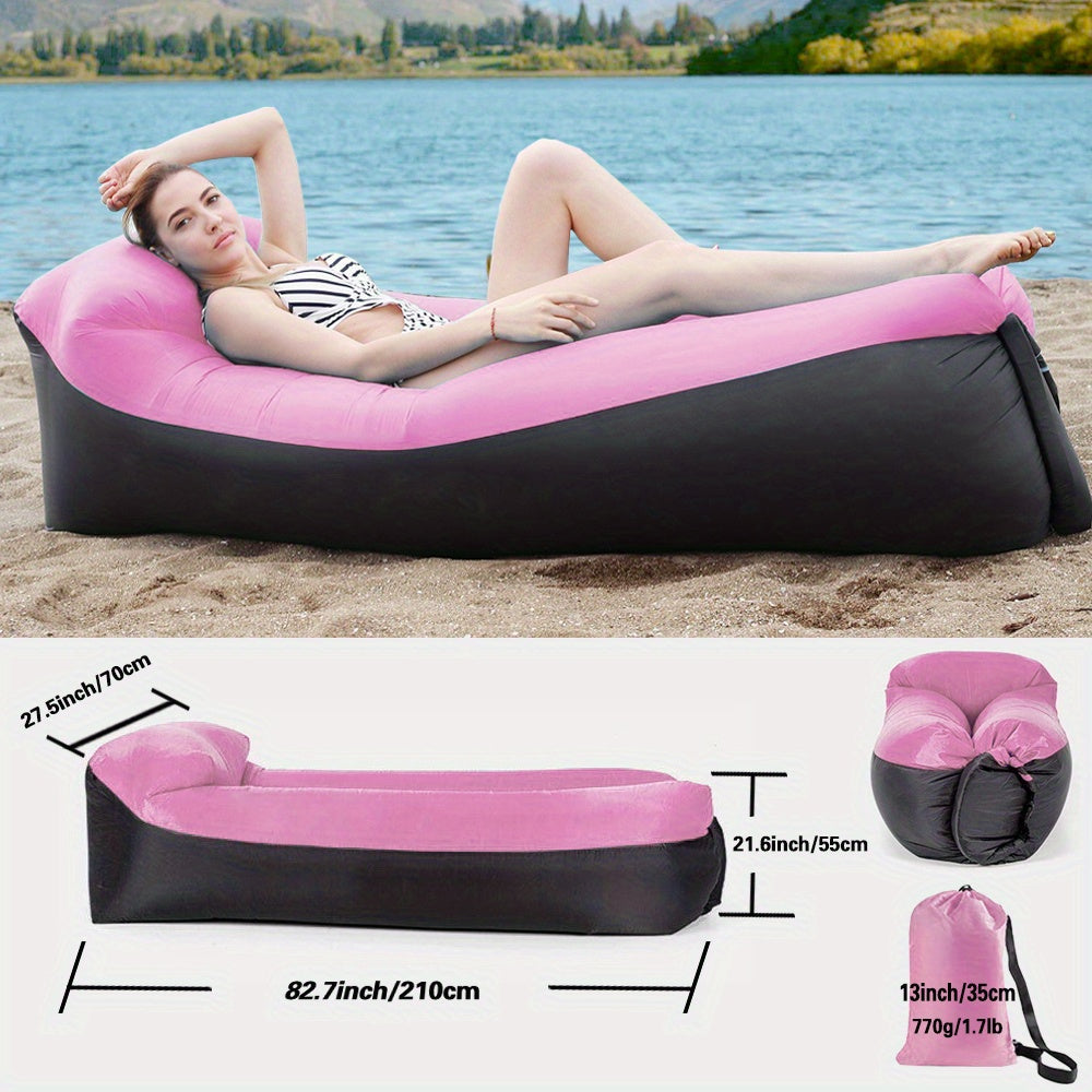 Inflatable Lounger Air Sofa Hammock - Portable, Waterproof & Leakproof