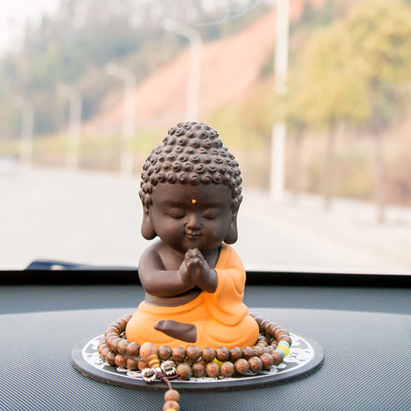 Small Buddha Purple Clay Home Desk Decoration Home Decor