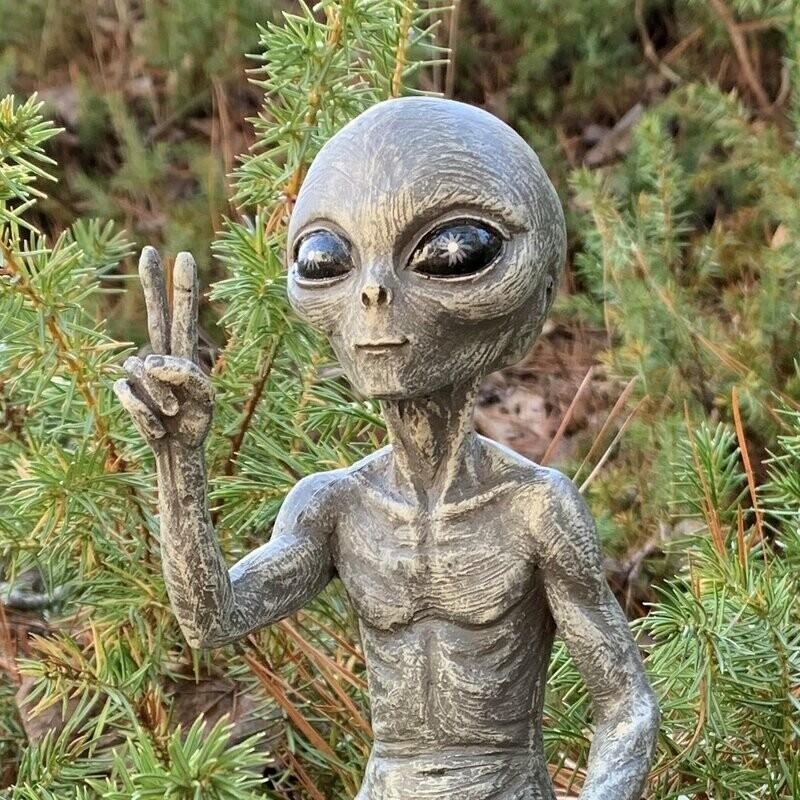 Outer space alien garden statue