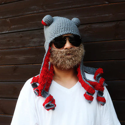 Warm Winter Knitted Octopus Hat