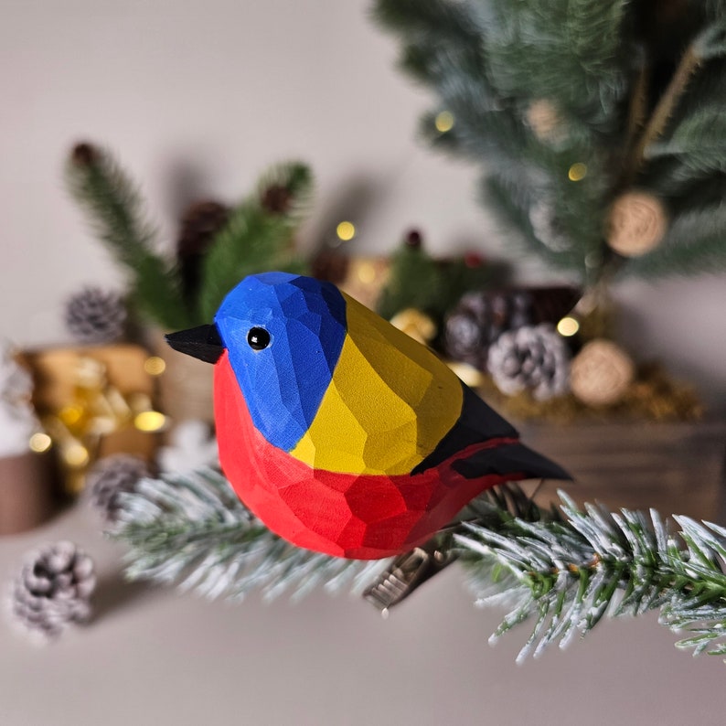 🎄Perfect Christmas tree decoration 🐦– Clip-On Wooden Simulated Bird Decoration