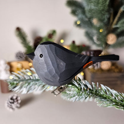 🎄Perfect Christmas tree decoration 🐦– Clip-On Wooden Simulated Bird Decoration