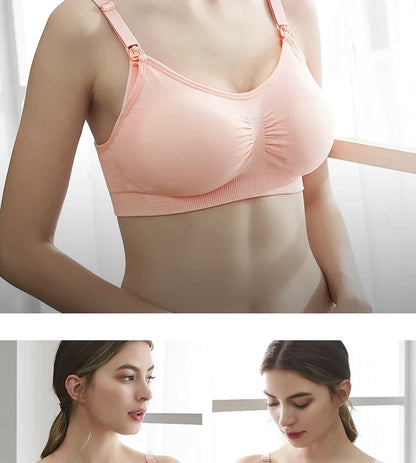 Breathable women's nursing bra – seamless wire-free maternity, nylon, all seasons