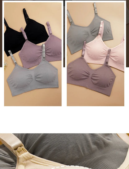 Breathable women's nursing bra – seamless wire-free maternity, nylon, all seasons