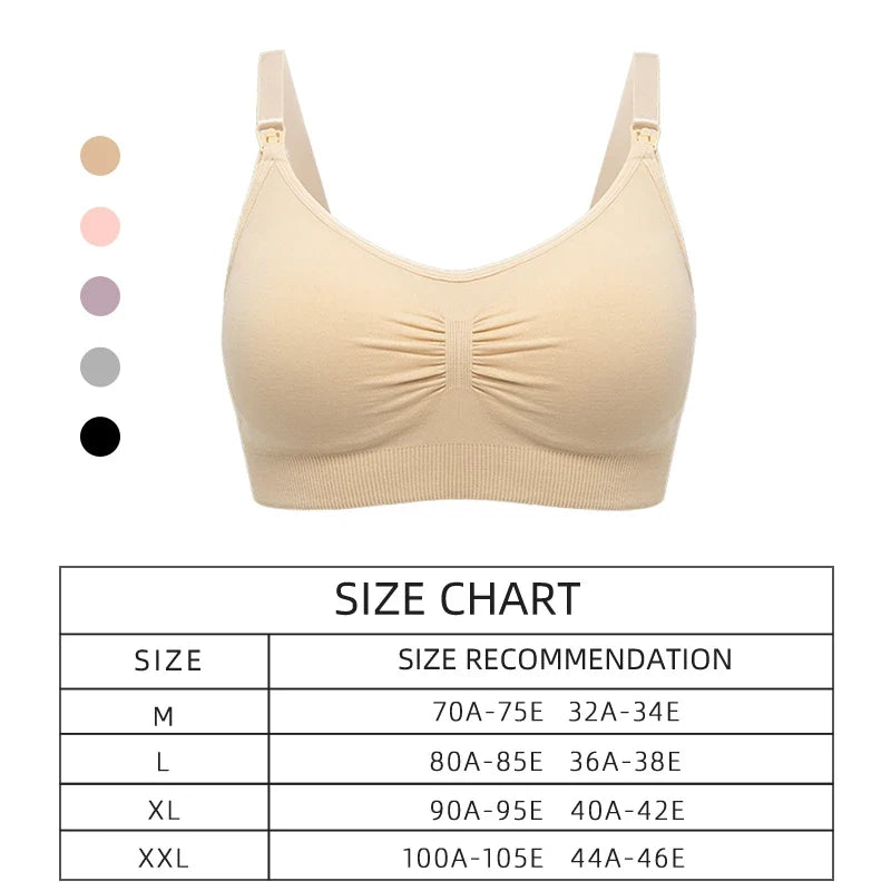 Breathable women's nursing bra – seamless wire-free maternity, nylon, all seasons