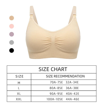 Breathable women's nursing bra – seamless wire-free maternity, nylon, all seasons