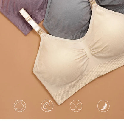 Breathable women's nursing bra – seamless wire-free maternity, nylon, all seasons