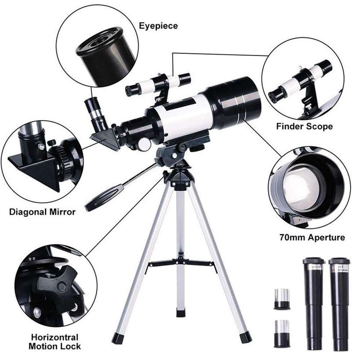 Professional HD 150X Space Astronomical Stellina Telescope with Tripod & Bag