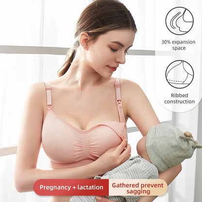 Breathable women's nursing bra – seamless wire-free maternity, nylon, all seasons