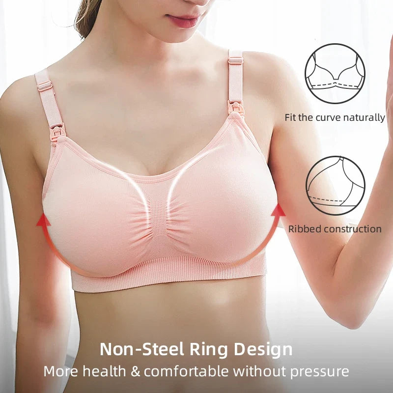 Breathable women's nursing bra – seamless wire-free maternity, nylon, all seasons