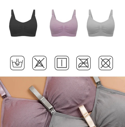 Breathable women's nursing bra – seamless wire-free maternity, nylon, all seasons