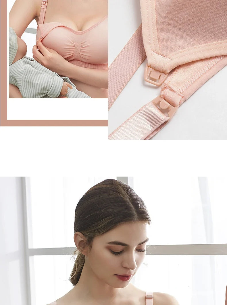 Breathable women's nursing bra – seamless wire-free maternity, nylon, all seasons
