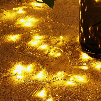 10ft Warm White 300 LED Icicle Curtain Fairy String Lights with 8 Modes