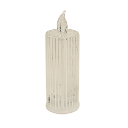 3 Pack | 6" Warm White Clear LED Acrylic Diamond Flameless Candle Lamps, Battery Operated Pillar Night Light