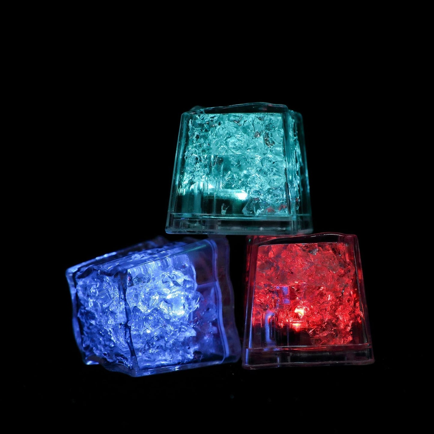 12 Pack | Multicolor Light Up LED Submersible Ice Cubes, Waterproof with Adjustable Light Modes