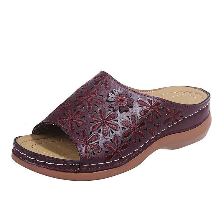 Galla Leather Embroidery Women Sandals