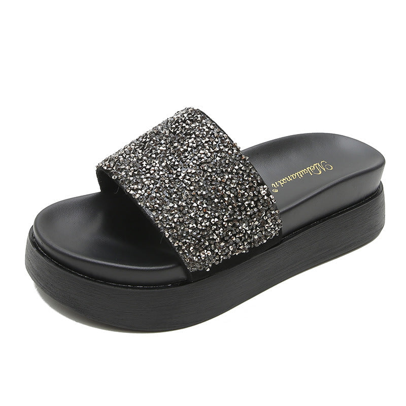 Aurelia Thick Sole Stylish Sparkling Slippers