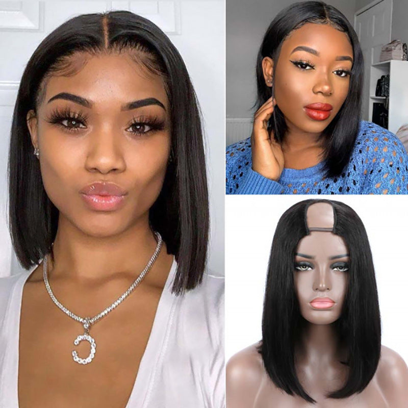 Women's Short Wig Straight Hair Micro Curl Women's Wig