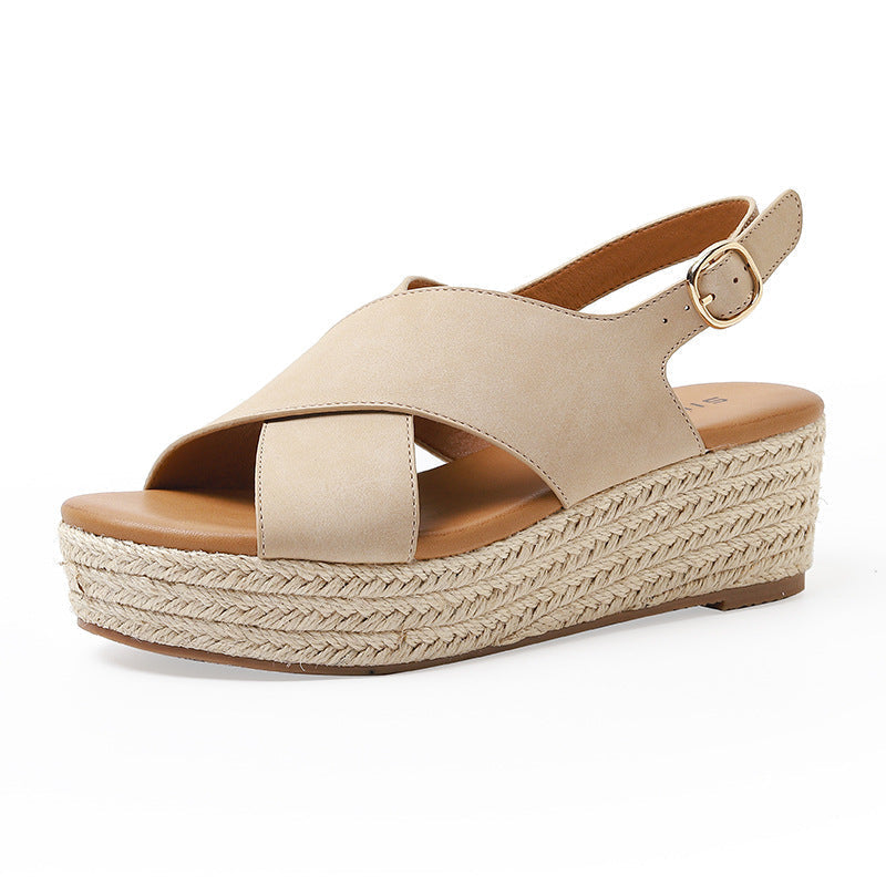 San Maria Cross Strap Comfortable Platform Women Sandals