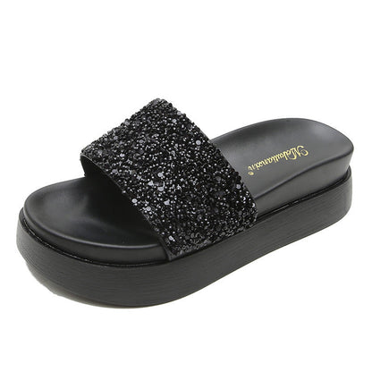 Aurelia Thick Sole Stylish Sparkling Slippers