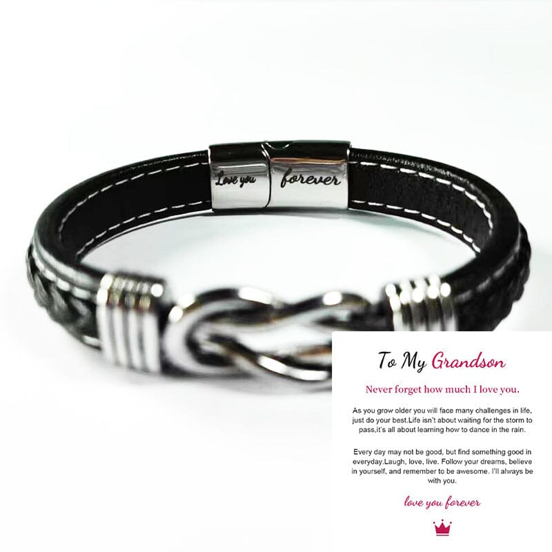 Forever Linked Together Braided Leather Bracelet | To My SON / GRANDSON