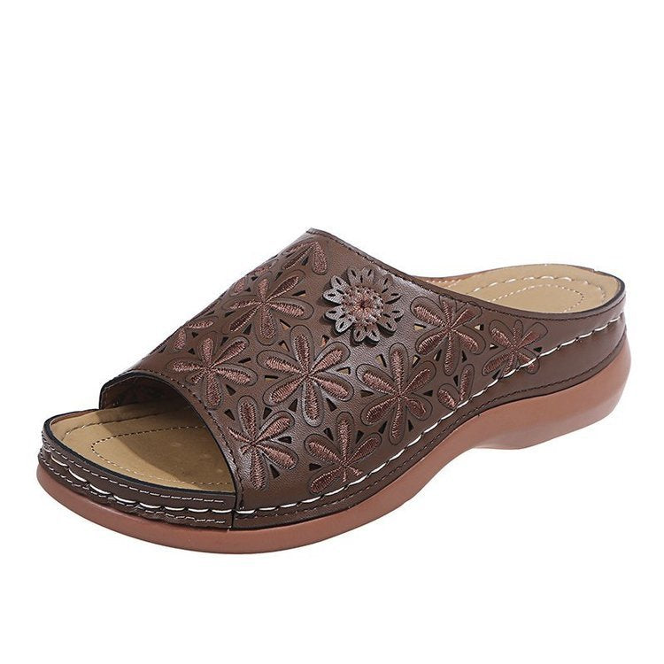 Galla Leather Embroidery Women Sandals