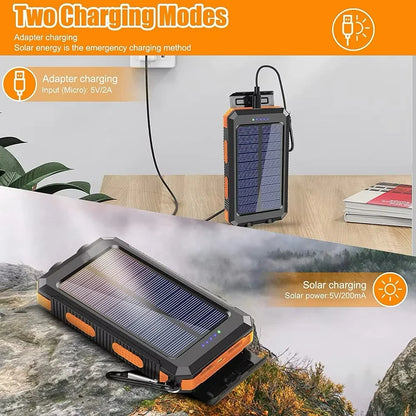20000mAh Solar Power Bank with Compass & Light