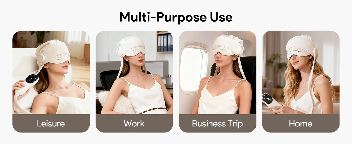Graphene Heated Head Massager Air Pressure & Eye Compress – Stress Relief Sleep Aid 2026