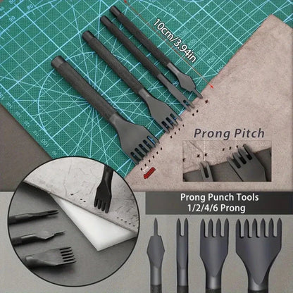 Leather Sewing Kit All In One Leather Craft Tool Set With Awl Needles And Thread DIY Gift Idea