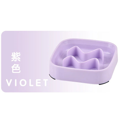 Pet supplies Color Slow Feeder Cat Bowl Anti-choking Plastic Dog Puzzle Food Bowl, Dog Water Basin For Anxiety Relief