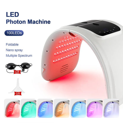 7-Color LED Photon Face Mask & Nano Spray Machine - Skin Rejuvenation Anti-Aging Home Therapy