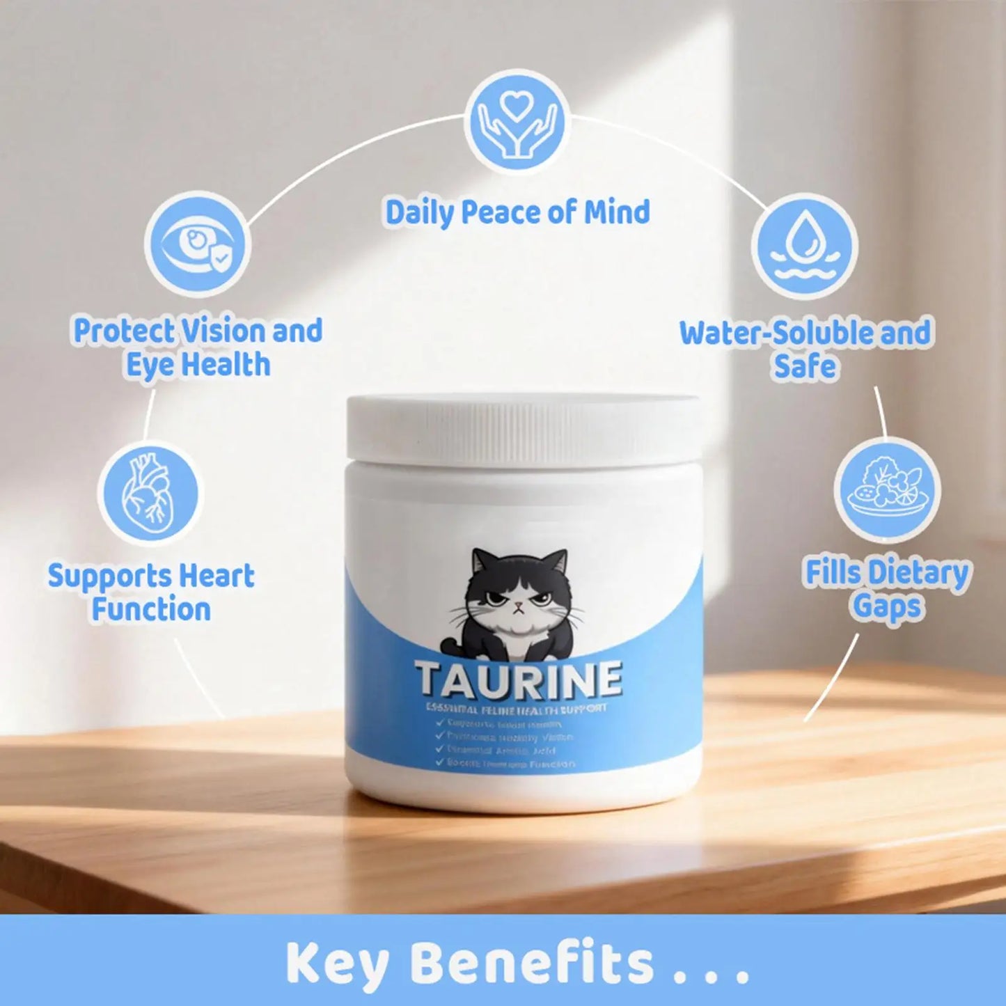Taurine Powder Supplement for Cats 200ml – Heart Support Immune Eye Health Organic Kitten Formula 2026