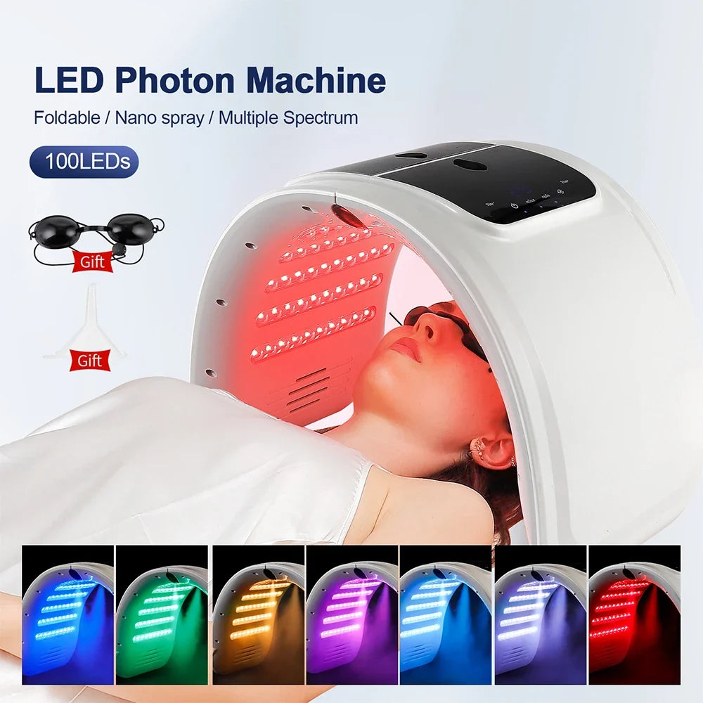 7-Color LED Photon Face Mask & Nano Spray Machine - Skin Rejuvenation Anti-Aging Home Therapy